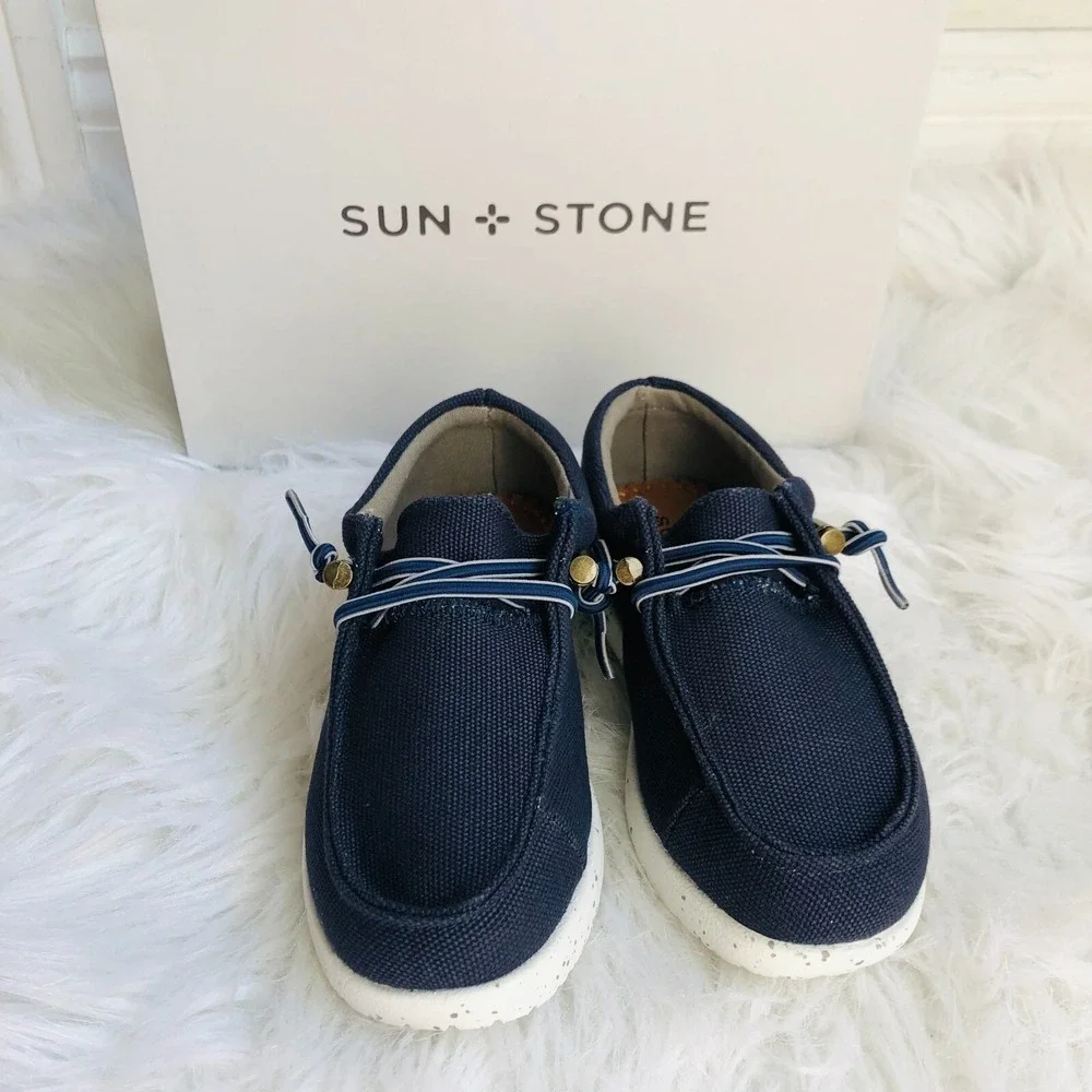 Sun & Stone Kids Loafers Size 11 Blue Brian Slip On Low Top Casual Shoes NWB